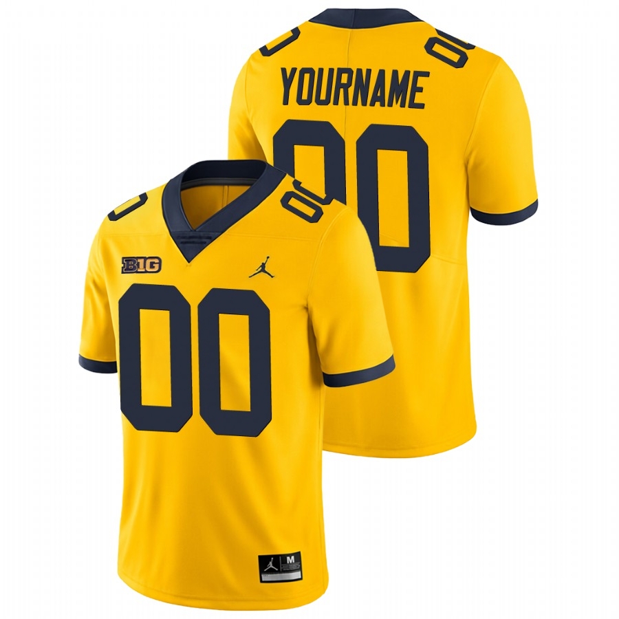 Michigan Wolverines Men's NCAA Custom #00 Yellow Game College Football Jersey VWM5349MV